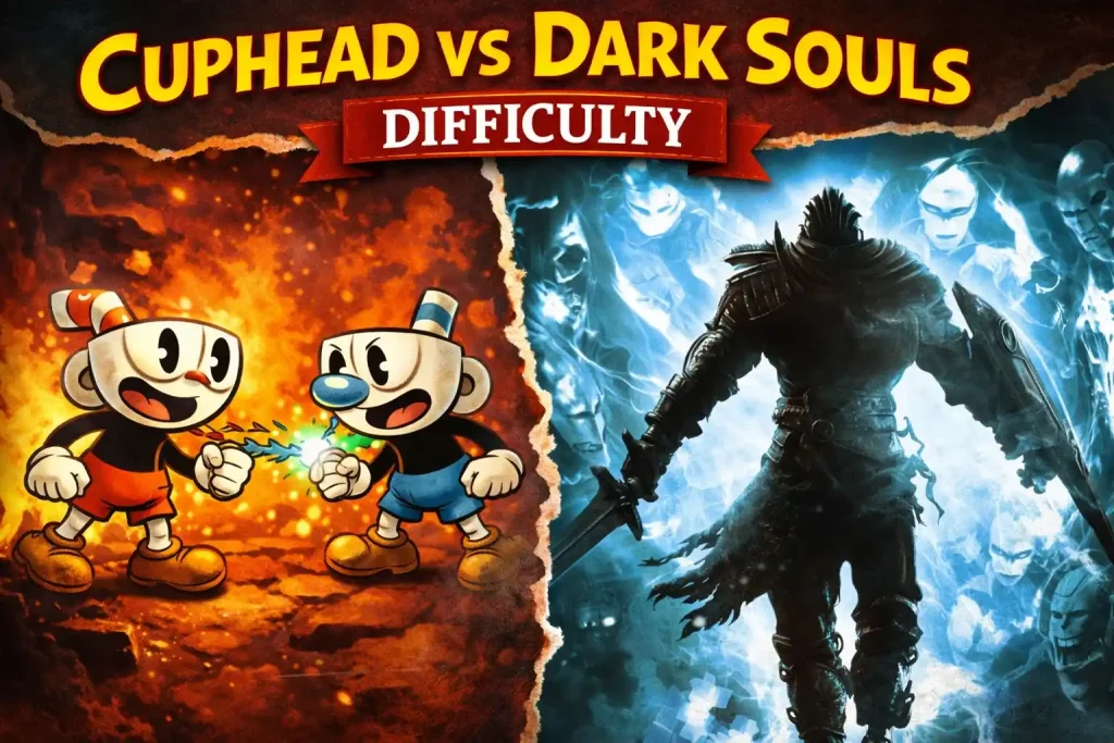 Cuphead vs Dark Souls Difficulty