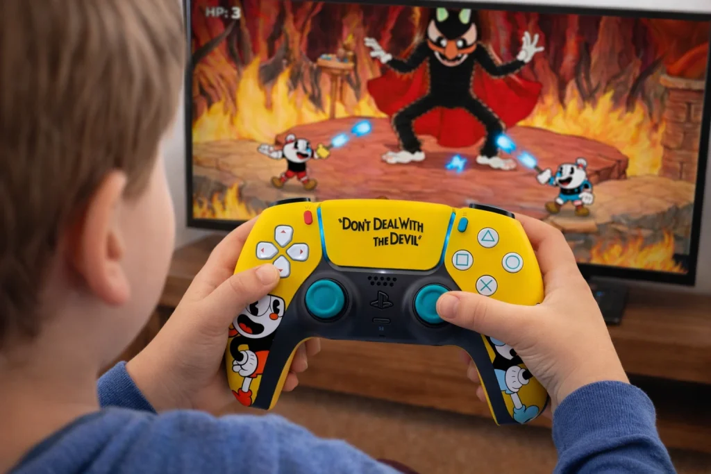 Playing Cuphead with a Controller
